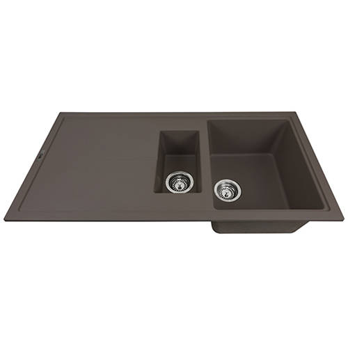 Example image of 1810 Kitchen Sink & Tap Pack, 1.5 Bowl (1000x500, Mocha).