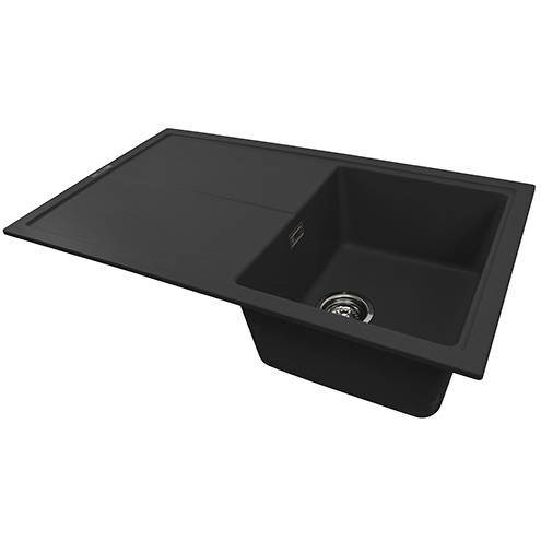 Example image of 1810 Kitchen Sink & Tap Pack, 1.0 Bowl (860x500, Metallic Black).