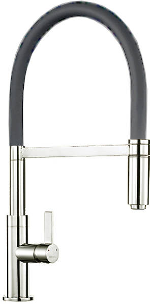 Larger image of 1810 Spirale Single Lever Rinser Kitchen Tap (Brushed Steel & Anthracite).