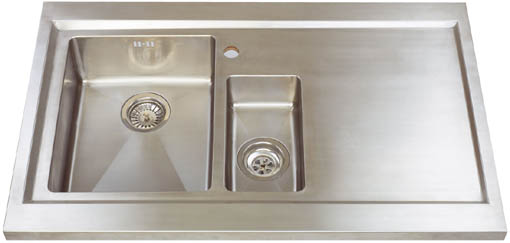 Larger image of Astracast Sink Bistro 1.5 bowl sit on work centre with right hand drainer & extras.