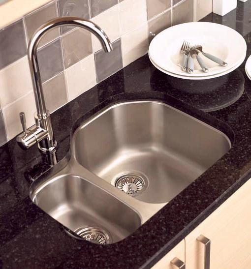 Example image of Astracast Sink Echo D1 1.5 bowl left handed stainless steel kitchen sink.