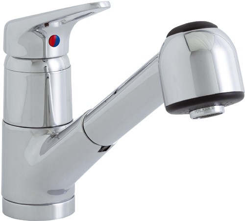 Larger image of Astracast Single Lever Finesse 259 kitchen mixer tap with pull out rinser.