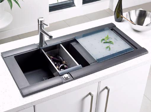 Example image of Astracast Sink Geo 1.0 bowl rok metallic black composite kitchen sink.