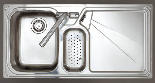 Larger image of Astracast Sink Lausanne 1.5 bowl stainless kitchen sink, right drainer & Extras.