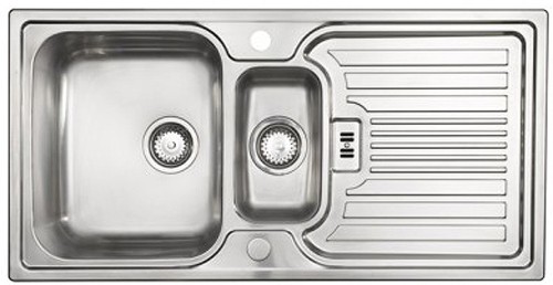 Larger image of Astracast Sink Montreux 1.5 bowl brushed stainless steel kitchen sink & Extras.