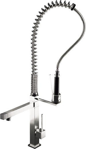Larger image of Astracast Nexus Brushed Steel Professionale Kitchen Tap & Rinser.  900mm High.