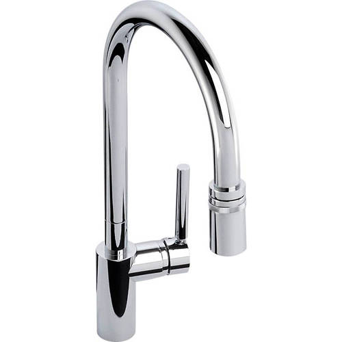 Larger image of Abode Ratio Single Lever Pull Out Kitchen Tap (Chrome).