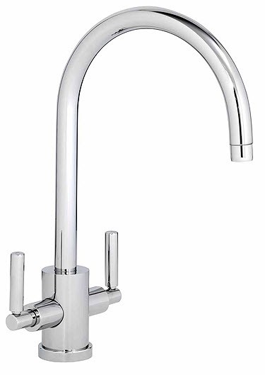 Abode Atlas Twin Lever Kitchen Tap With Swivel Spout (Chrome).