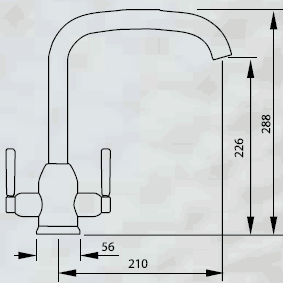 Technical image of Abode Tate Monobloc Kitchen Tap With Swivel Spout (Chrome).