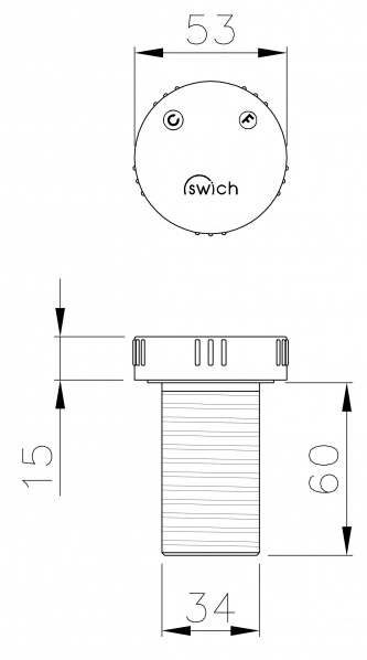 Technical image of Abode Swich Diverter Kit With Round Handle (Chrome).