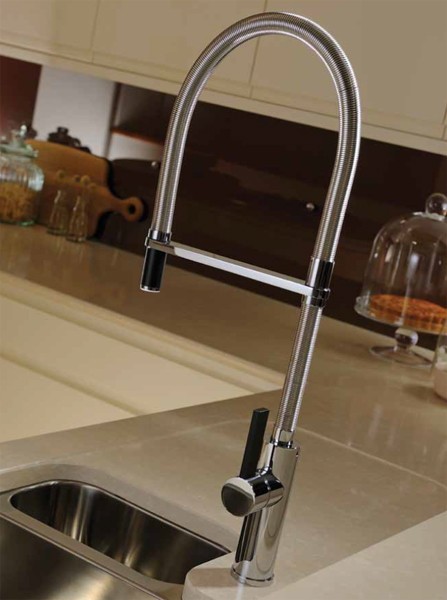 Larger image of Abode Ultero Professional Kitchen Tap With Spray Rinser (Chrome).