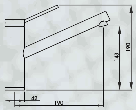 Technical image of Abode Pluro Single Lever Kitchen Tap With Swivel Spout (Chrome).