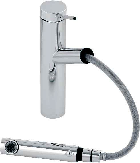 Larger image of Abode Pluro Pull Out Kitchen Tap With Swivel Spout (Chrome).