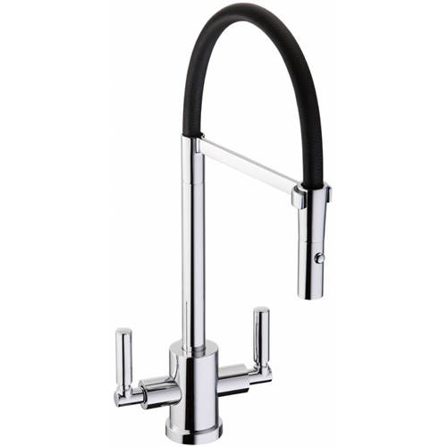 Abode Black Atlas Professional Kitchen Tap (Chrome & ).