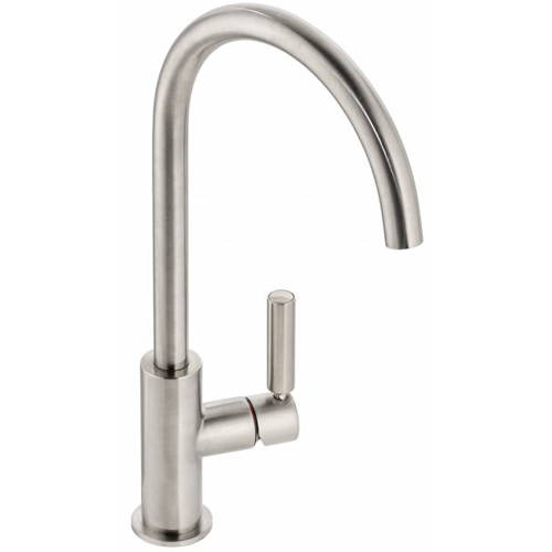 Abode Globe Single Lever Kitchen Tap (Brushed Nickel).