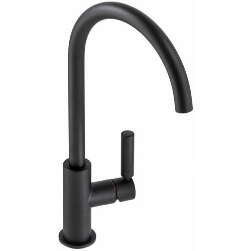 Abode Black Globe Single Lever Kitchen Tap (Matt ).