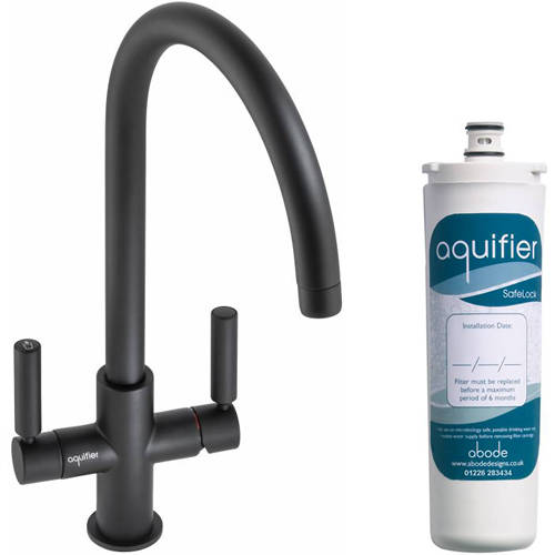 Abode Black Globe Aquifier Water Filter Kitchen Tap (Matt ).