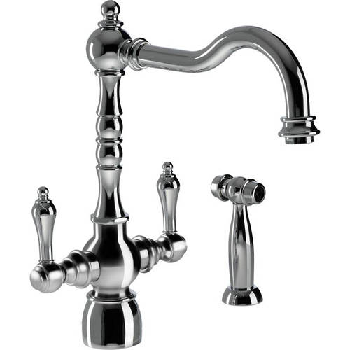 Larger image of Abode Bayenne Monobloc Kitchen Tap With Handspray (Chrome).