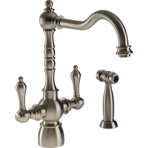 Larger image of Abode Bayenne Monobloc Kitchen Tap With Handspray (Pewter).