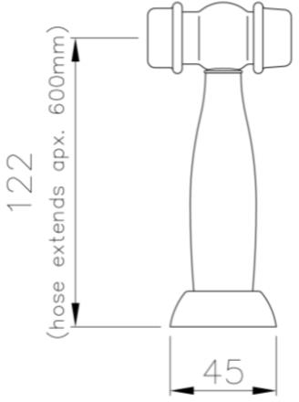 Technical image of Abode Hendon Kitchen Handspray (Forged Brass).