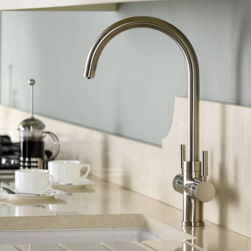 Larger image of Abode Pronteau 3 In 1 Boiling Water Filtered Kitchen Tap (Br Nickel).