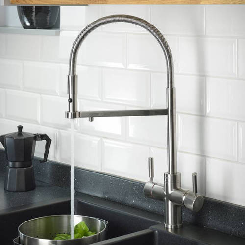 Larger image of Abode Pronteau 3 In 1 Professional Boiling Water Kitchen Tap (Br Nickel).
