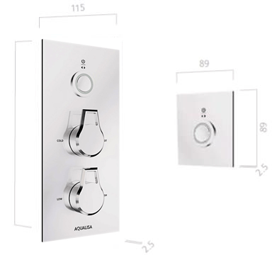 Technical image of Aqualisa Infinia Digital Shower Pack 47 (Chrome Astratta Handles, GP).