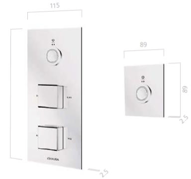 Technical image of Aqualisa Infinia Digital Shower Pack 27 (Chrome Piazza Handles, GP).