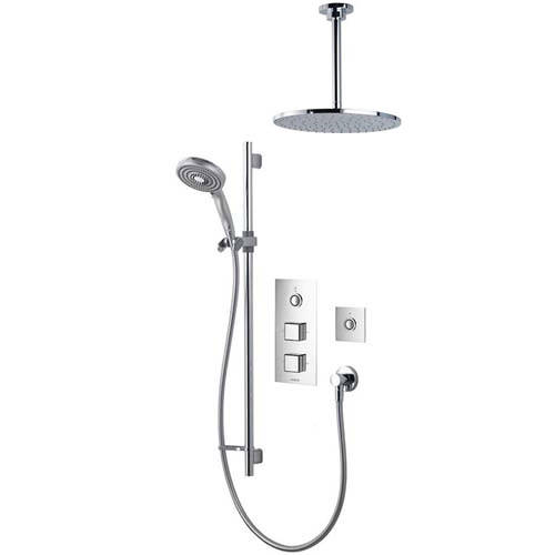 Larger image of Aqualisa Infinia Digital Shower Pack 76 (Chrome Piazza Handles, HP).