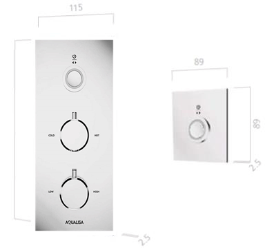 Technical image of Aqualisa Infinia Digital Shower Pack 43 (Chrome Tondo Handles, GP).