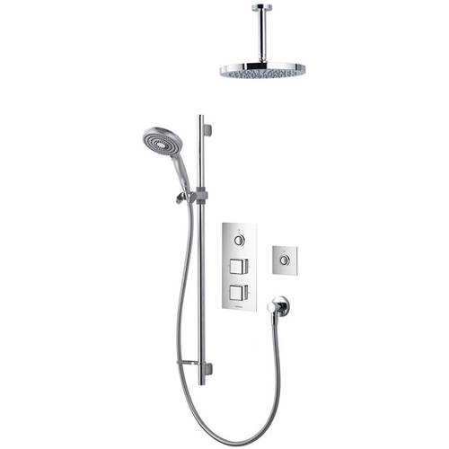 Larger image of Aqualisa Infinia Digital Shower Pack 41 (Chrome & White Piazza Handles, GP).