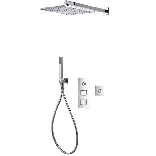 Larger image of Aqualisa Infinia Digital Shower Pack 53 (Chrome & White Piazza Handles, GP).