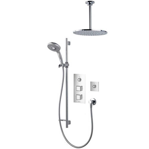 Larger image of Aqualisa Infinia Digital Shower Pack 77 (Chrome & White Piazza Handles, GP).