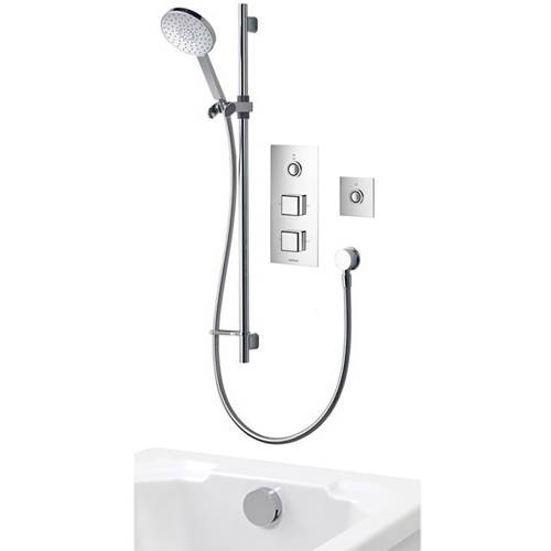 Larger image of Aqualisa Infinia Digital Shower Pack 89 (Chrome & White Piazza Handles, GP).