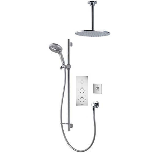 Larger image of Aqualisa Infinia Digital Shower Pack 82 (Chrome & White Tondo Handles, HP).