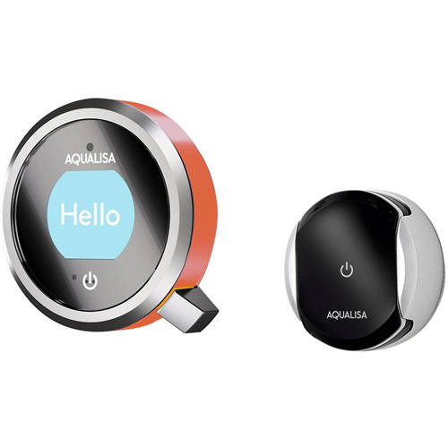 Example image of Aqualisa Q Smart Shower Pack 02OR With Remote & Orange Accent (Gravity).