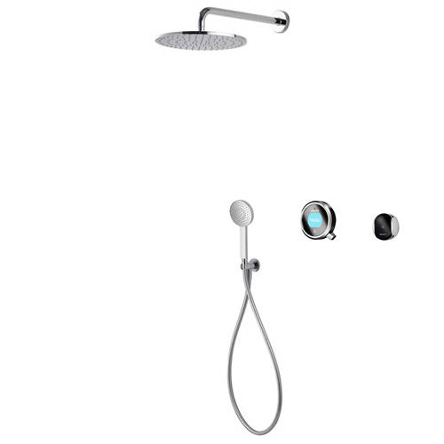 Larger image of Aqualisa Q Smart Shower Pack 06BC With Remote & Black Accent (Gravity).