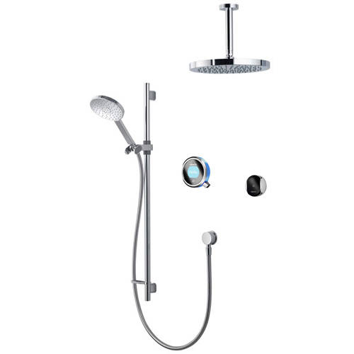 Larger image of Aqualisa Q Smart Shower Pack 12BL With Remote & Blue Accent (Gravity).