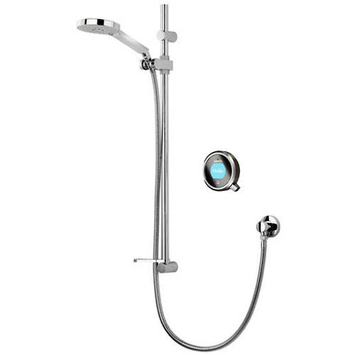 Larger image of Aqualisa Q Q Smart 13P With Adjustable Slide Rail Kit & Pewter Accent (HP).