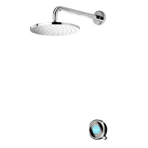 Larger image of Aqualisa Q Q Smart 15BC With Round Shower Head, Arm & Black Accent (HP).