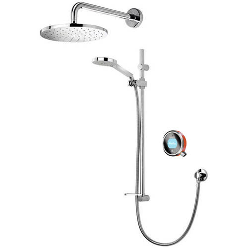 Larger image of Aqualisa Q Q Smart 17OR With Shower Head, Slide Rail & Orange Accent (HP).