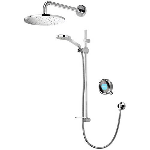 Larger image of Aqualisa Q Q Smart 18C, Shower Head, Slide Rail & Chrome Accent (Gravity).