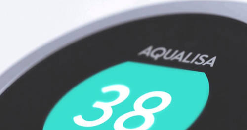 Example image of Aqualisa Q Q Smart 18RG, Shower Head, Slide Rail & Rose Gold Accent (Gravity).