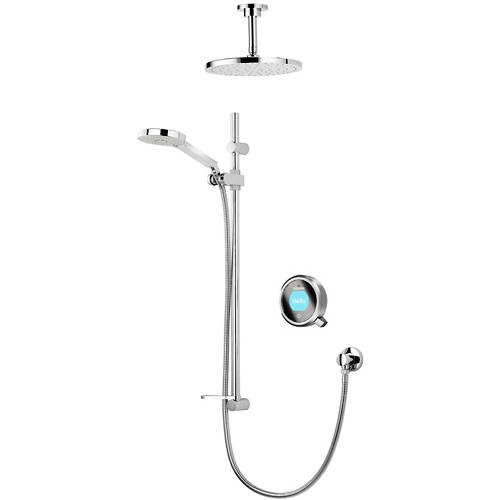 Larger image of Aqualisa Q Q Smart 20C, Shower Head, Slide Rail & Chrome Accent (Gravity).