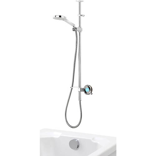 Larger image of Aqualisa Q Q Smart 25P, Ceiling Fed Rail Kit, Bath Fill & Pewter Accent (HP).