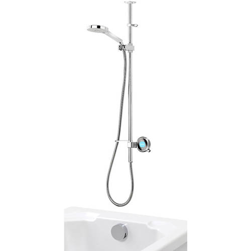 Larger image of Aqualisa Q Q Smart 26C, Ceiling Fed Rail Kit, Bath Fill & Chrome Accent (Gravity).