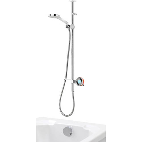 Larger image of Aqualisa Q Q Smart 26OR, Ceiling Fed Rail Kit, Bath Fill & Orange Acc (GP).