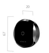 Technical image of Aqualisa Q Q Smart Wireless Remote Control (Chrome & Black).