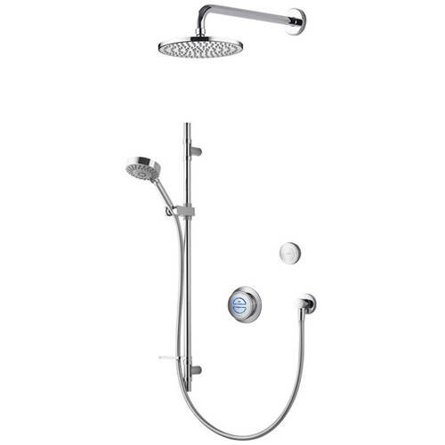 Larger image of Aqualisa Rise Digital Shower With Remote, Slide Rail Kit & Fixed Head (HP).