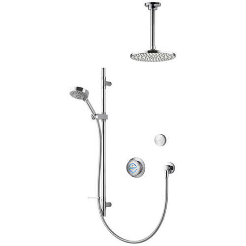 Larger image of Aqualisa Rise Digital Shower With Remote, Slide Rail Kit & Fixed Head (HP).